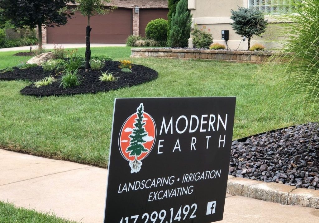 Modern Earth Landscaping and Sign